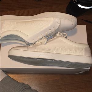 Calvin Klein white low cut sneakers